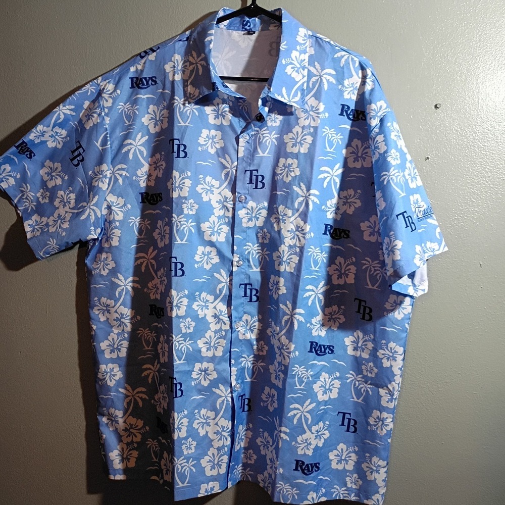 Tampa Bay Devil Rays Hawaiian MLB Baseball Button-down Mens XL #Summer Baseball